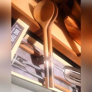 Cravings 8pc Bundle: 2pc BBQ Set, 2pc Salad Spoon Set, 1pc Knife, 3pc Wood Spoon